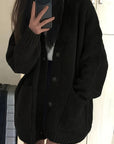 Helvano | Lockere Damen-Strickjacke mit Knopfleiste