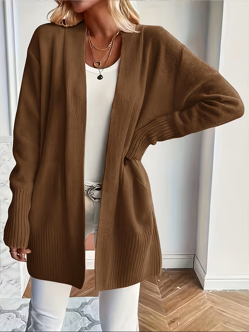 Helvano | Lockere offene Strickjacke für Damen