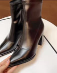 Helvano | Spitze Damen-Stiefeletten mit Blockabsatz