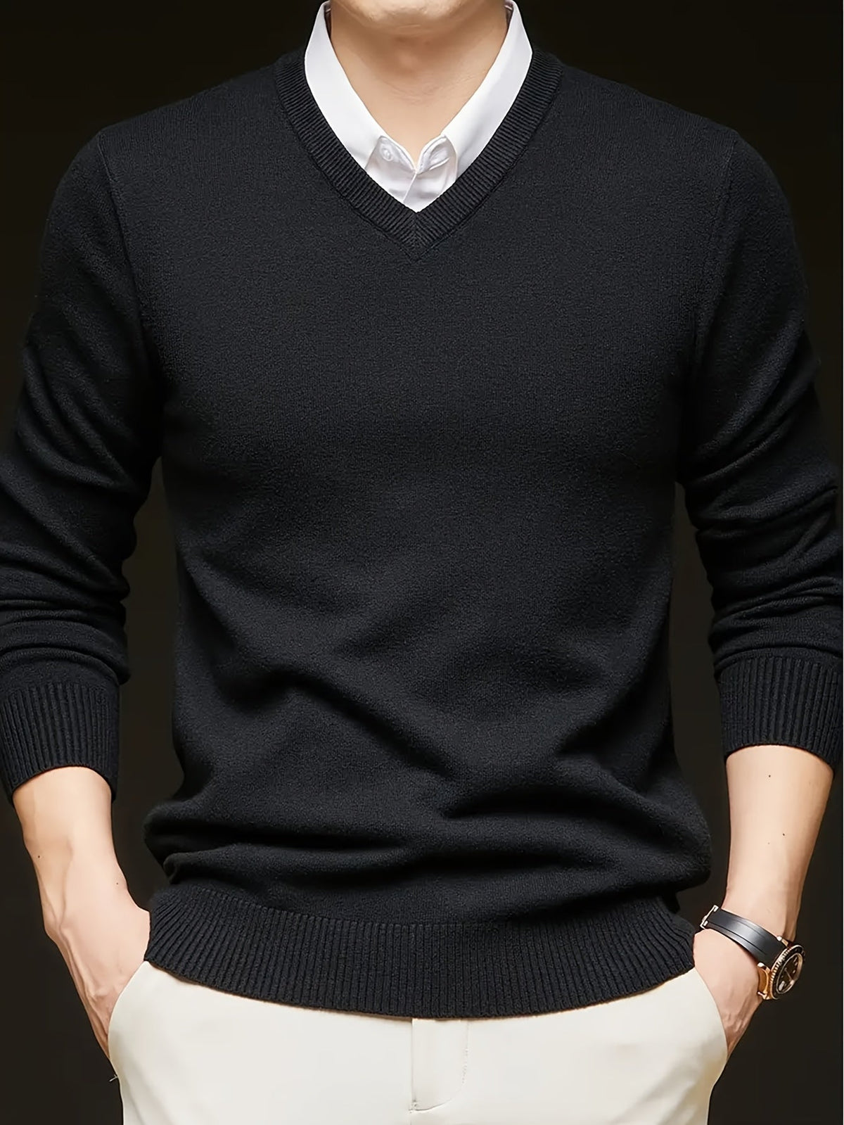 Helvano | Herren Strickpullover mit V-Ausschnitt