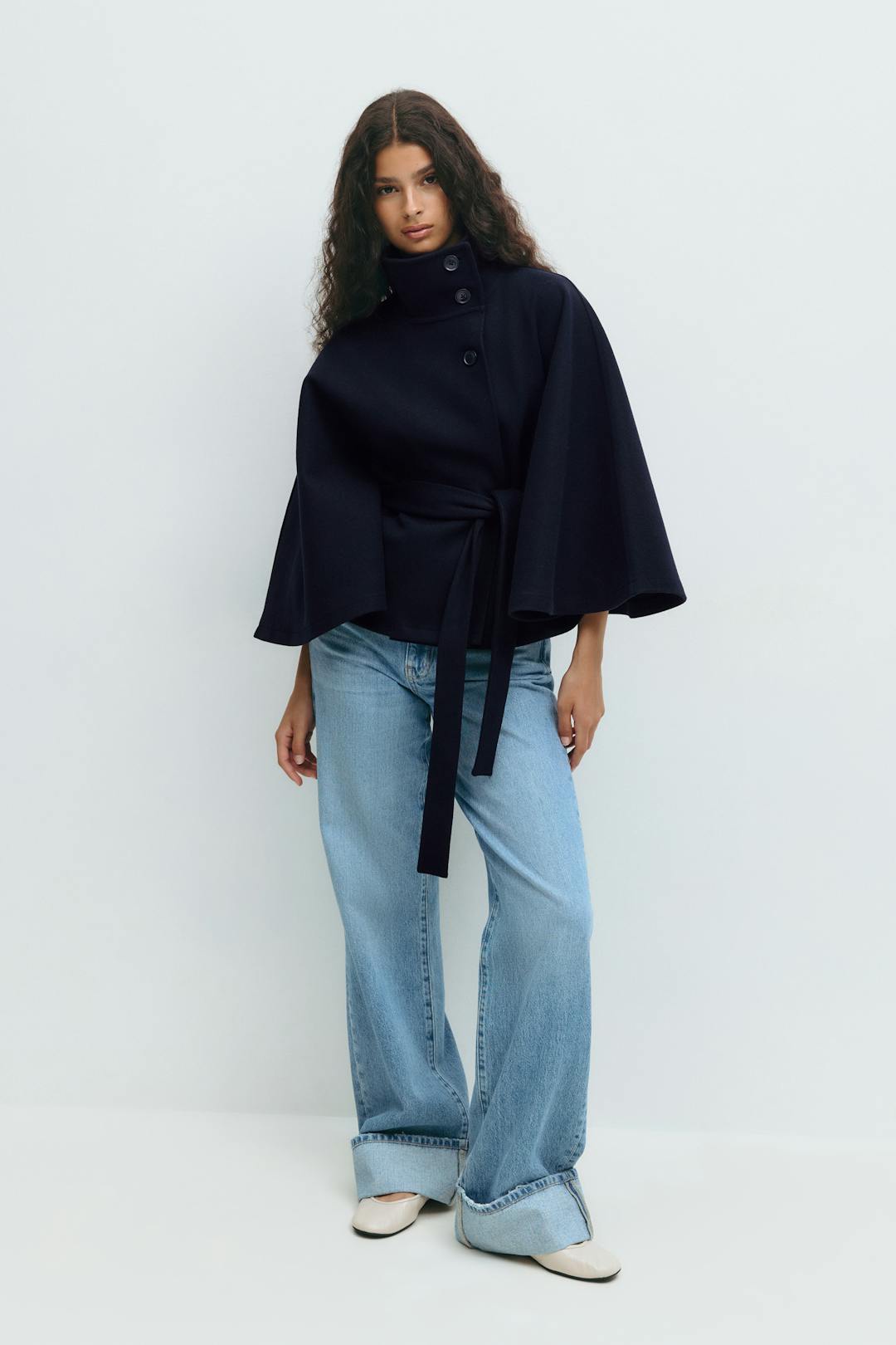 Helvano | Cape-Mantel mit Gürtel für Damen
