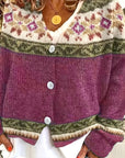 Helvano | Gemusterte Herren-Strickjacke mit Knopfleiste