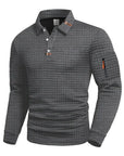 Helvano | Strukturiertes Langarm-Poloshirt für Herren
