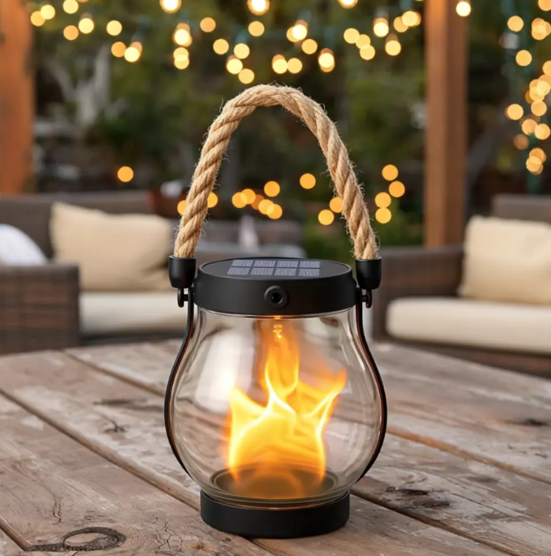 Helvano | Solar-Gartenlicht mit Flammeneffekt