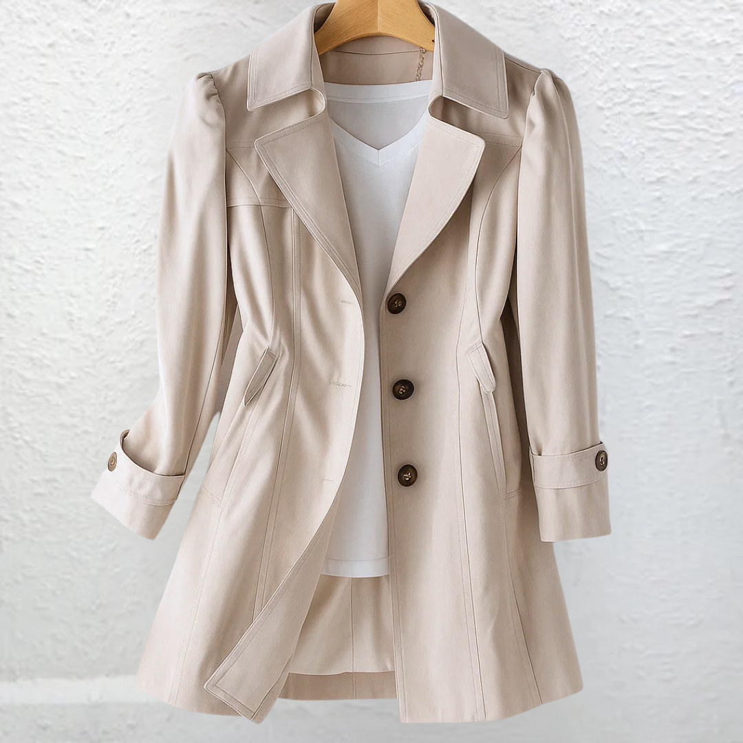 Helvano | Damen Trenchcoat mit Reverskragen im Vintage-Stil
