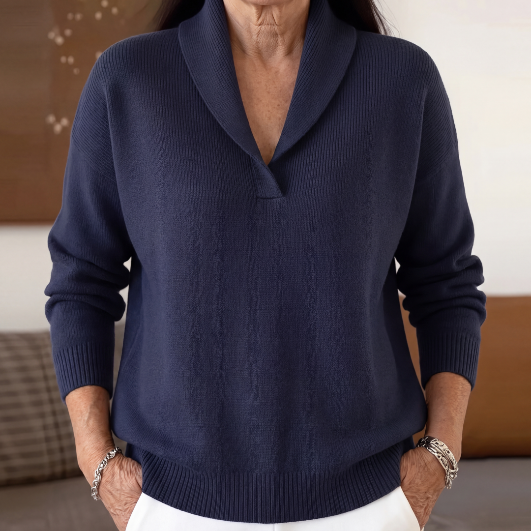 Helvano | Oversized Pullover mit V-Ausschnitt für Damen