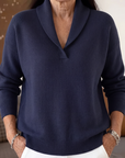 Helvano | Oversized Pullover mit V-Ausschnitt für Damen
