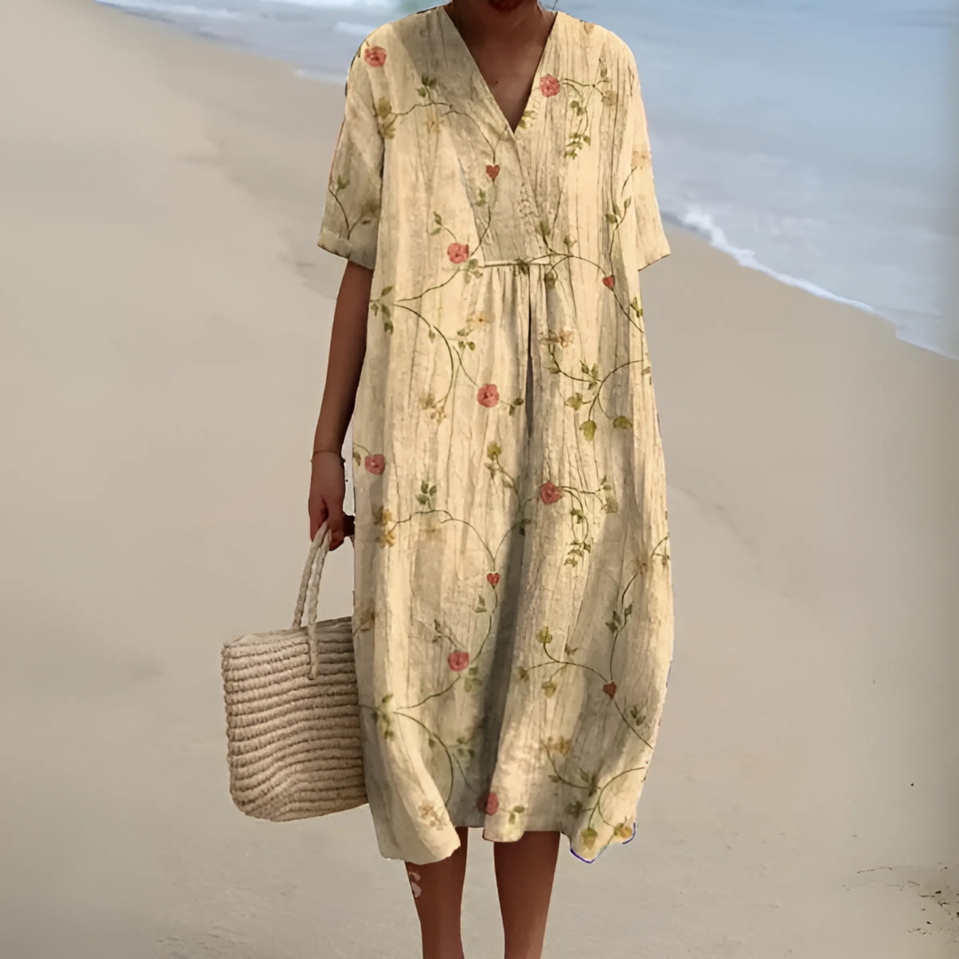 Helvano | Boho Blumenkleid mit lockerem Schnitt