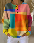 Helvano | Bedruckter Damen-Pullover mit Knöpfen