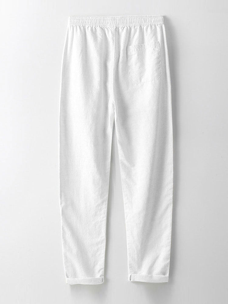 Helvano | Herren Set: Strick-Streifenhemd &amp; Leinenhose