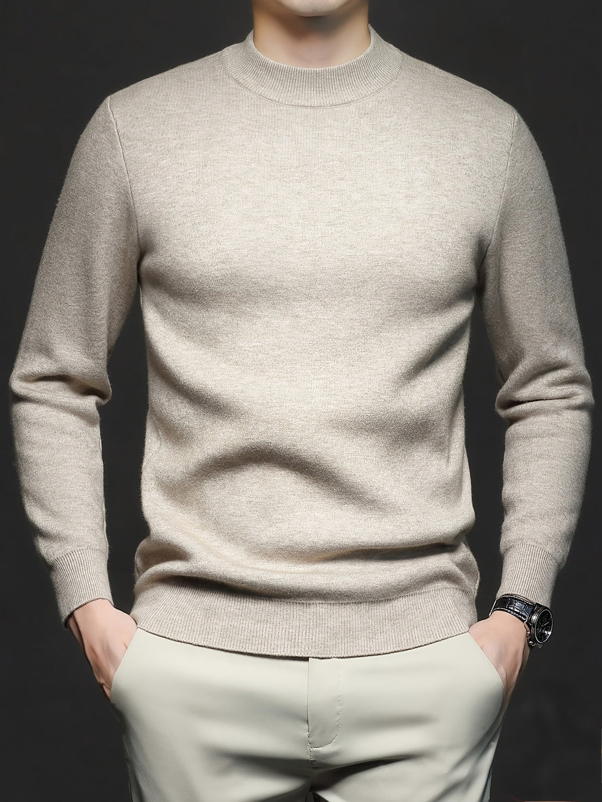 Helvano | Strickpullover mit Stehkragen für Herren