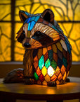 Helvano | Buntglas-Tischlampe im Tierdesign
