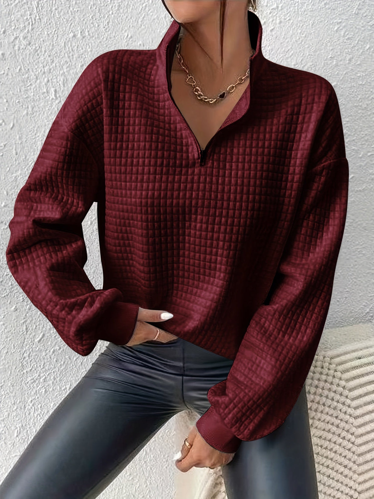 Helvano | Lockerer Half-Zip-Pullover für Damen