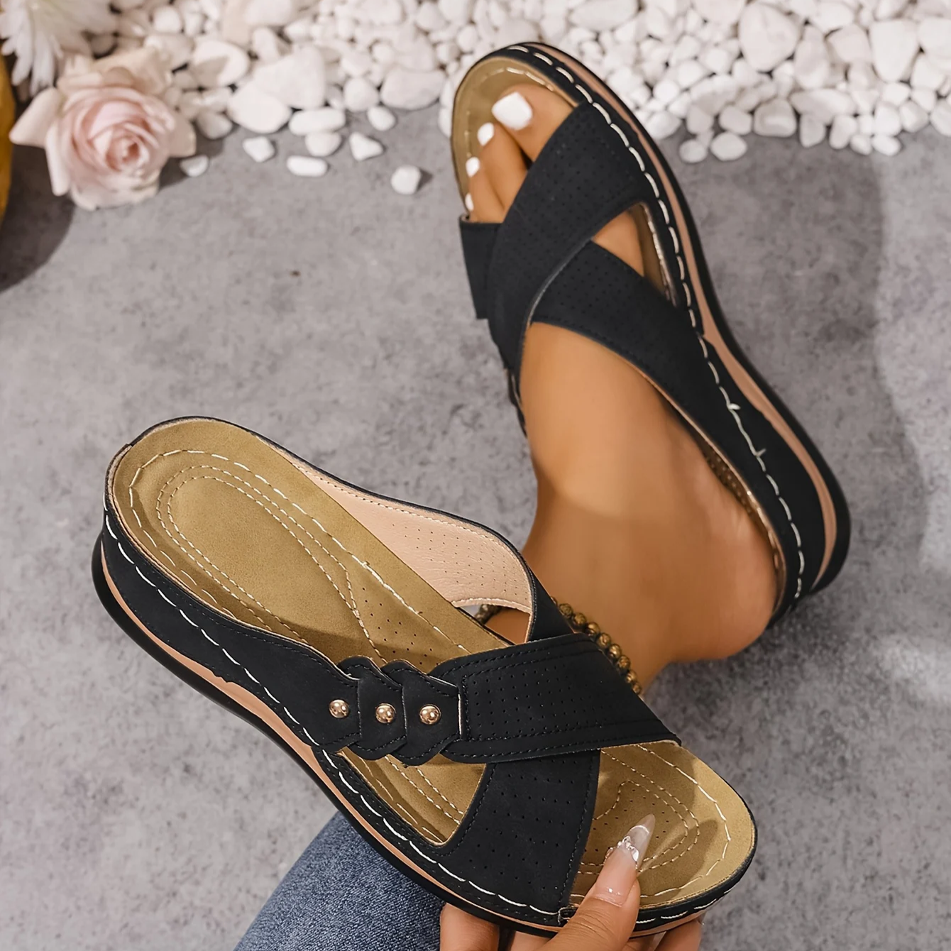 Helvano | Damen-Sandalen mit Keilabsatz
