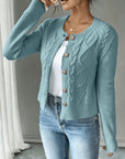 Helvano | Damen Zopfstrick-Cardigan mit Knopfleiste