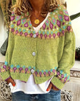 Helvano | Damen Strickjacke mit Norweger-Muster