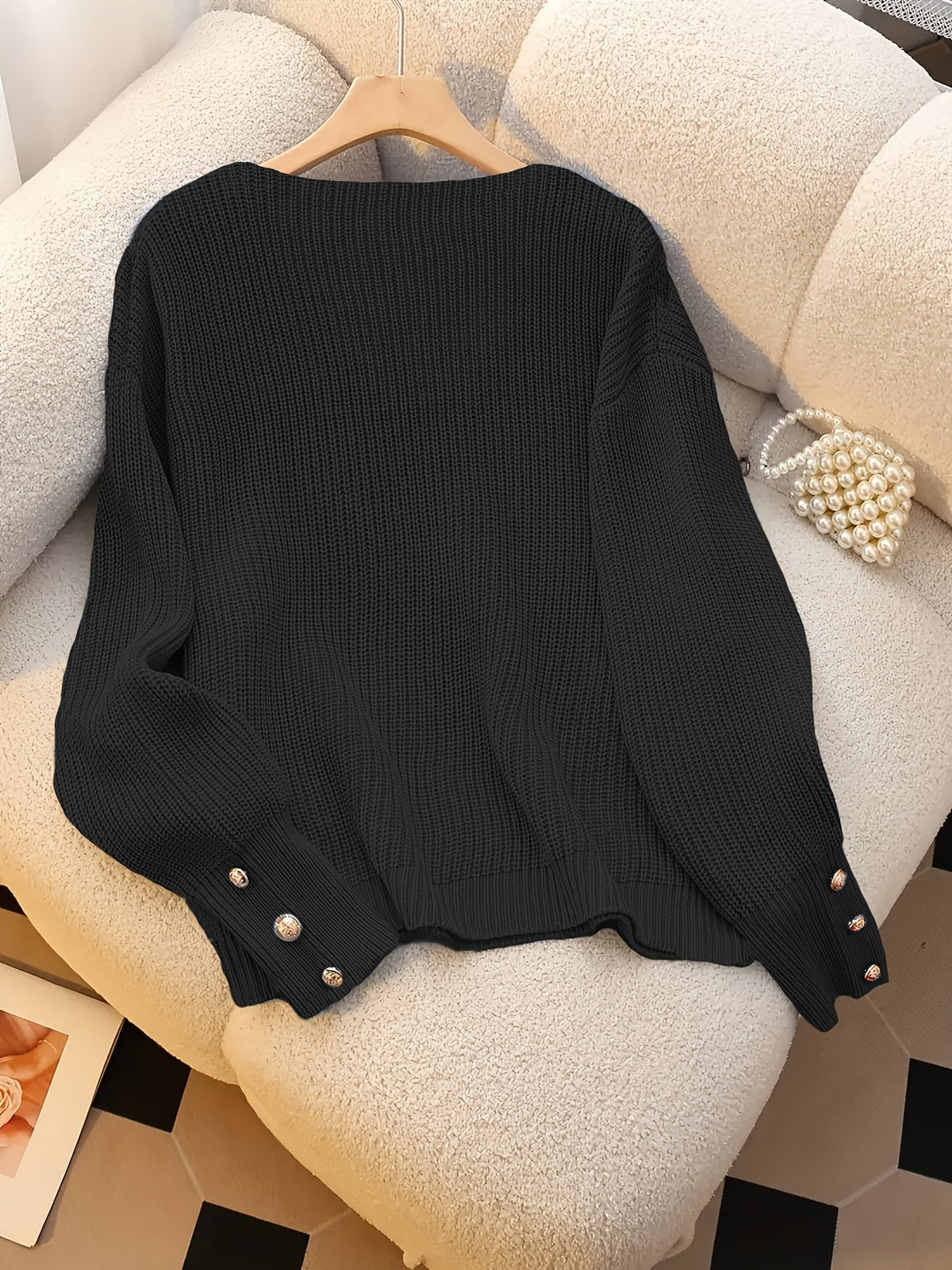 Helvano | Rippstrick-Pullover mit V-Ausschnitt