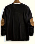 Helvano | Strukturierter Herren-Pullover mit Ellbogen-Patches
