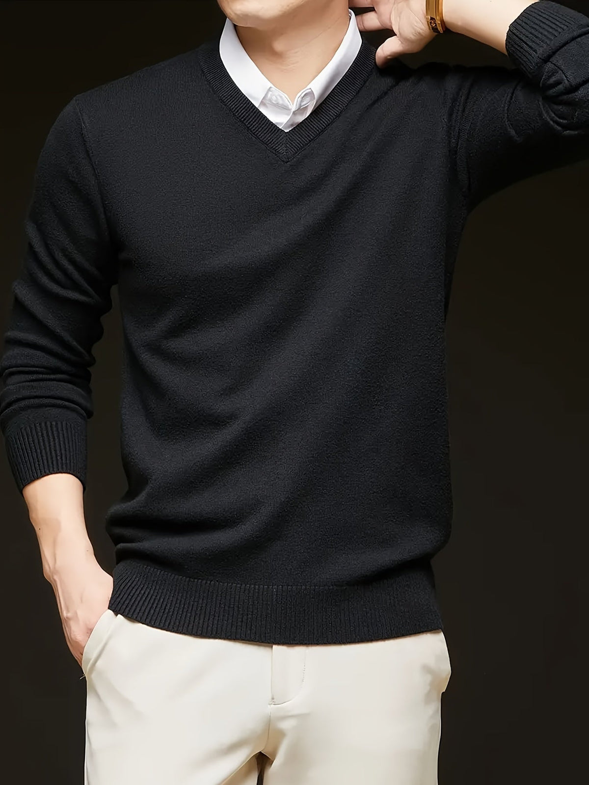Helvano | Herren Strickpullover mit V-Ausschnitt