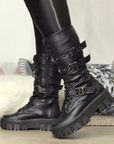 Helvano | Stiefel mit Reissverschluss und Schnallen für Damen
