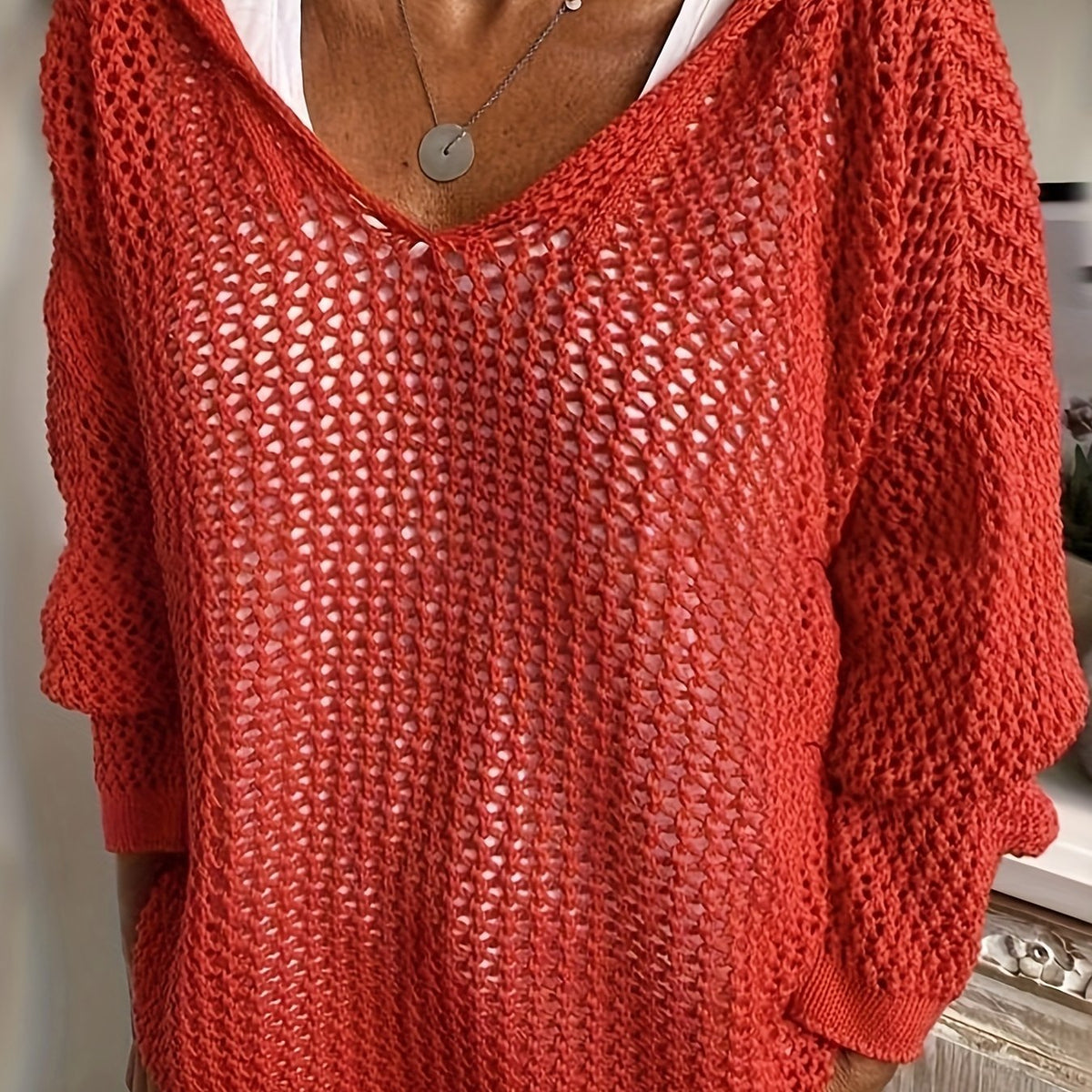 Helvano | Lockerer Strickpullover mit Kapuze