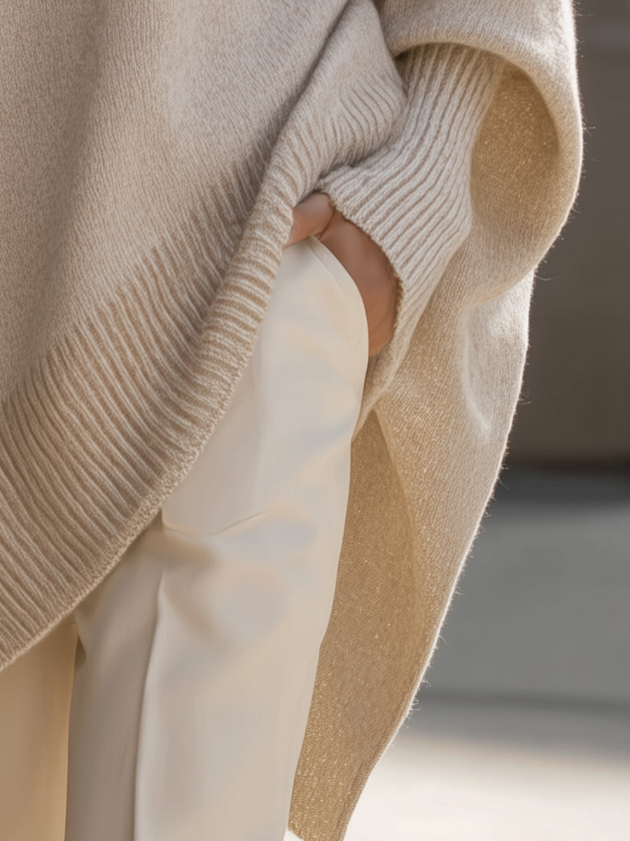 Helvano | Oversized Rippstrick-Pullover für Damen