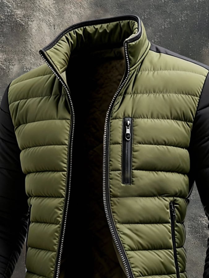 Helvano | Gesteppte Zip-Jacke für Herren in Oliv