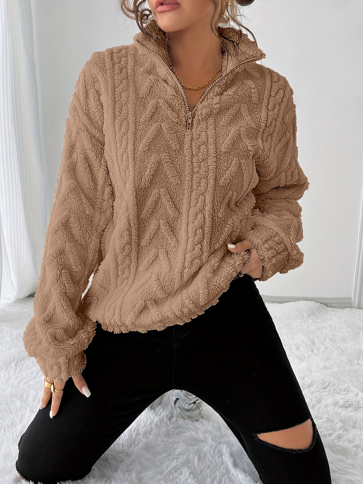 Helvano | Strukturierter Strickpullover für Damen