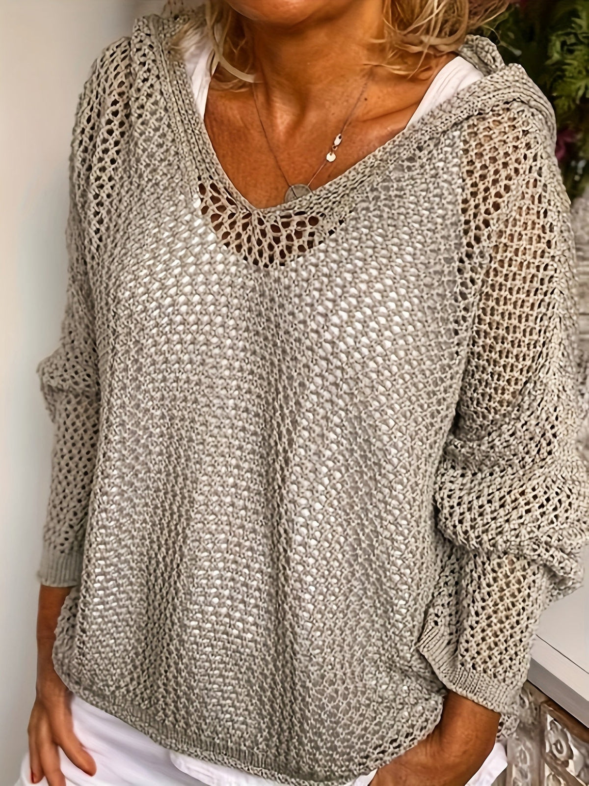Helvano | Lockerer Strickpullover mit Kapuze