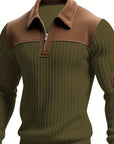 Helvano | Zweifarbiger Strick-Troyer mit Zipper für Herren