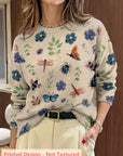 Helvano | Strickpullover mit Blumenprint für Damen