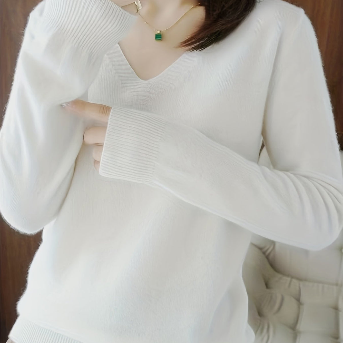 Helvano | Damen Strickpullover mit V-Ausschnitt