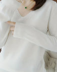Helvano | Damen Strickpullover mit V-Ausschnitt