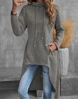 Helvano | Damen High-Low Hoodie mit Kordelzug