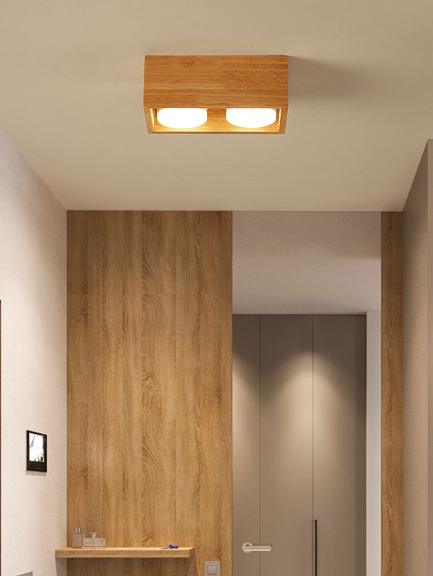Helvano | Holz-Deckenleuchte für Wohnzimmer