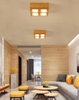 Helvano | Holz-Deckenleuchte für Wohnzimmer