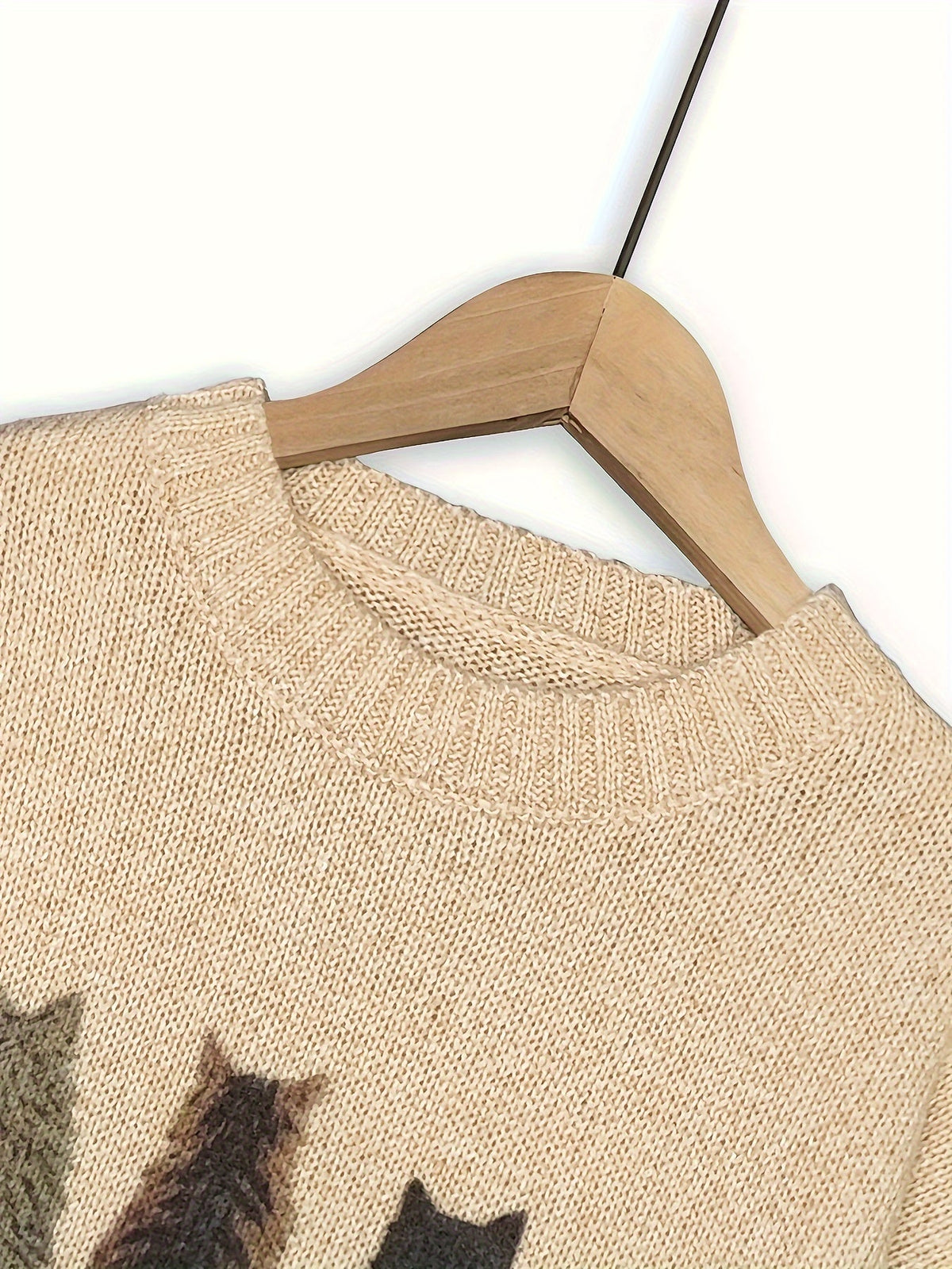 Helvano | Damen Strickpullover mit Katzenmotiv