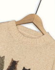Helvano | Damen Strickpullover mit Katzenmotiv