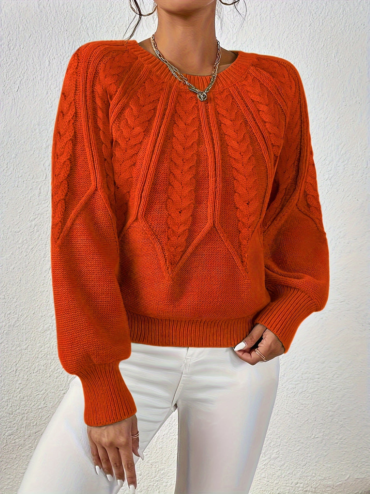 Helvano | Zopfstrick-Pullover mit Rundhals