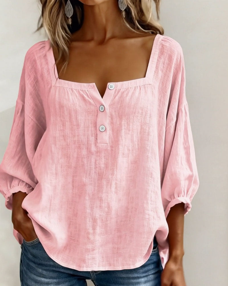 Helvano | Bluse mit eckigem Kragen für Damen
