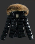 Helvano | Damen Winterjacke mit Fellkragen in Schwarz