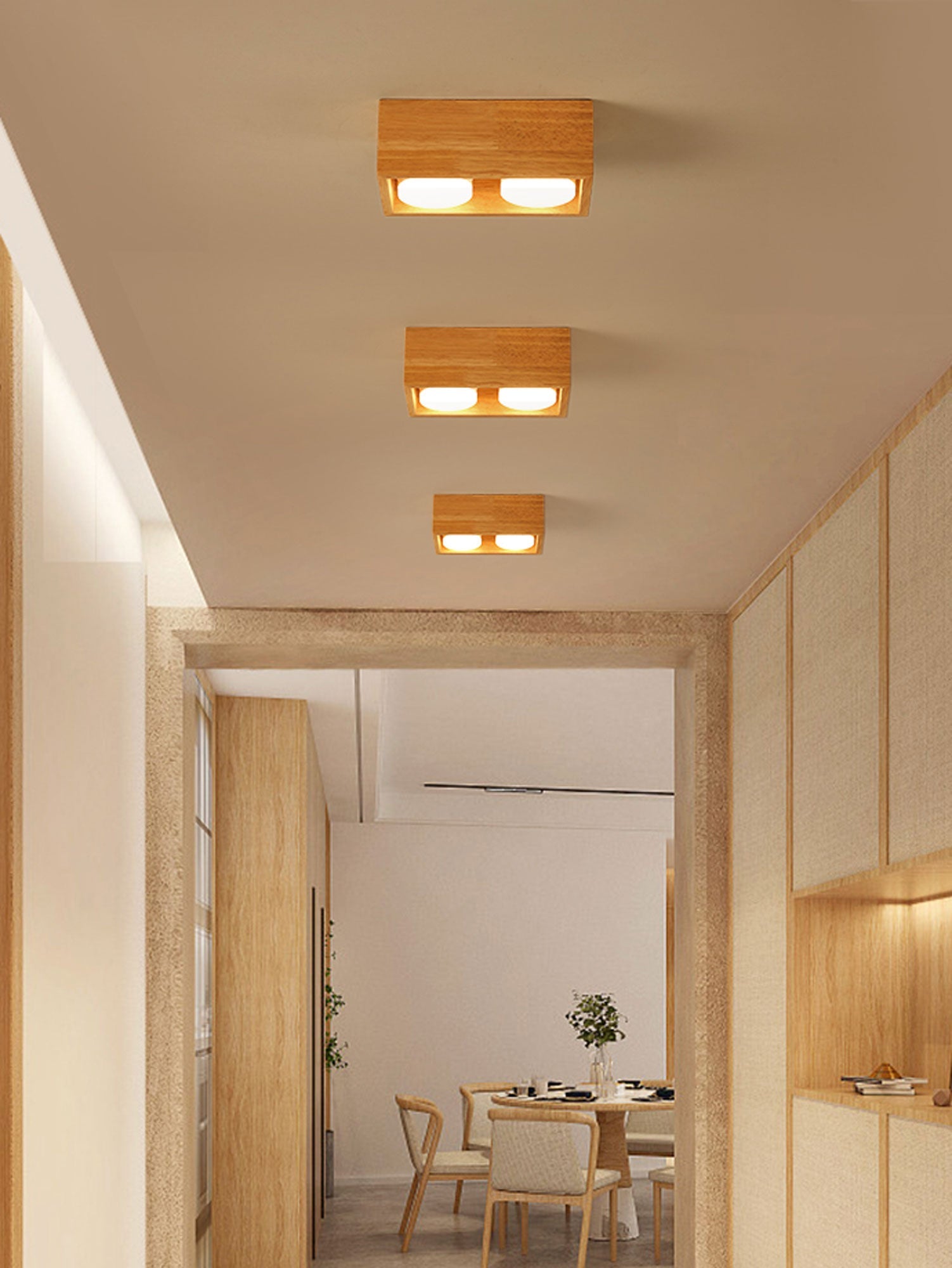 Helvano | Holz-Deckenleuchte für Wohnzimmer