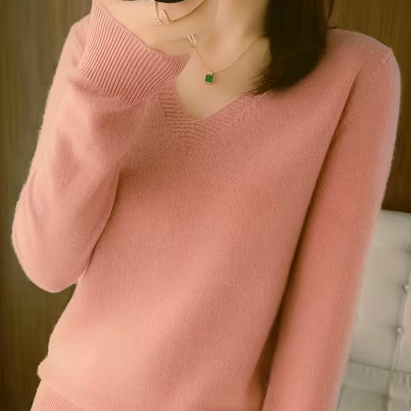 Helvano | Damen Strickpullover mit V-Ausschnitt