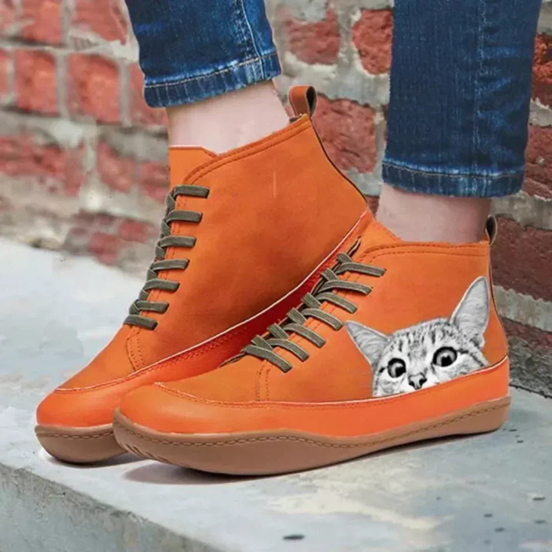 Helvano | Stiefel mit Katzenmotiv für Damen
