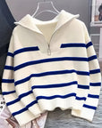 Helvano | Gestreifter Troyer-Pullover für Damen