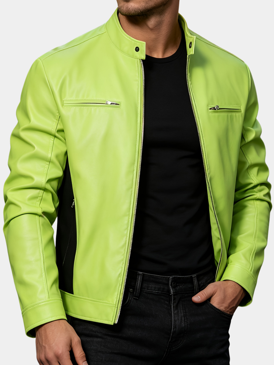 Helvano | Herren Kunstlederjacke mit Reissverschluss