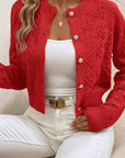 Helvano | Strukturierte Strickjacke mit Knopfleiste für Damen