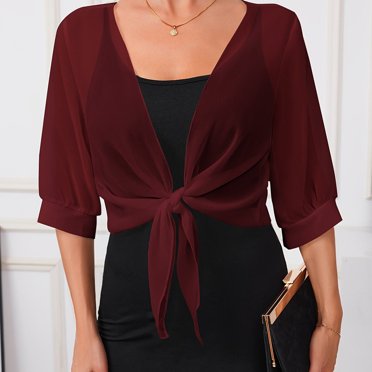 Helvano | Boléro-Strickjacke mit Schleife für Damen