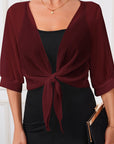 Helvano | Boléro-Strickjacke mit Schleife für Damen