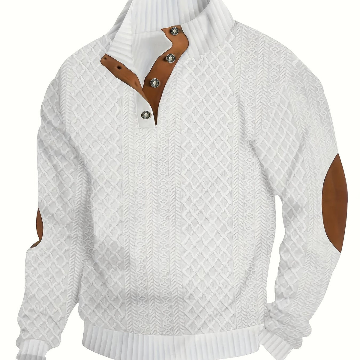 Helvano | Henley-Strickpullover mit Stehkragen für Herren